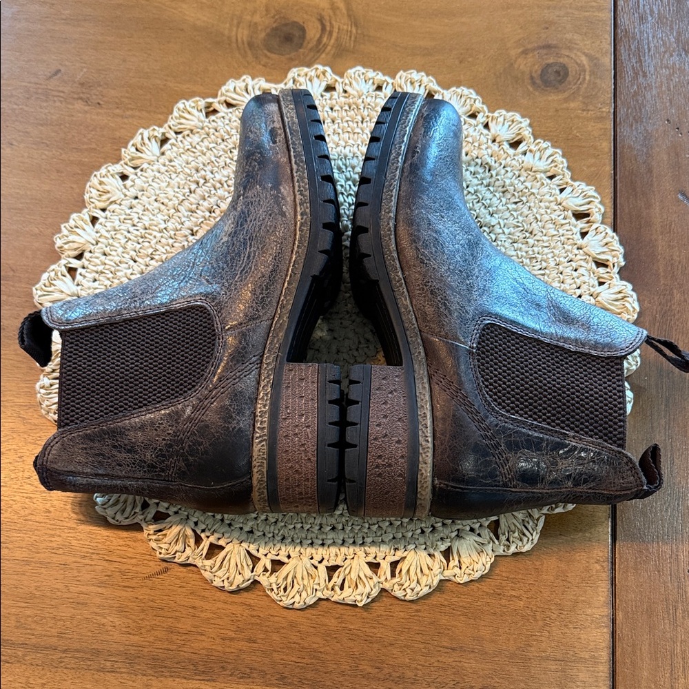 Diba True Genuine Leather Chelsea Brown Distressed Boots - Picture 8 of 11
